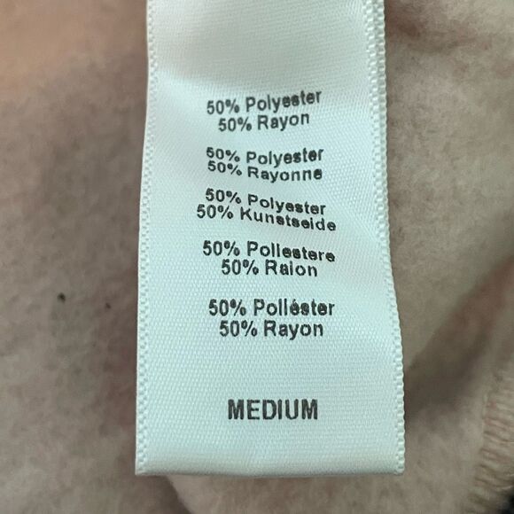 Project Social T Raglan Fleece Sweatshirt Pink Gray Long Sleeve Crewneck M - Picture 7 of 8